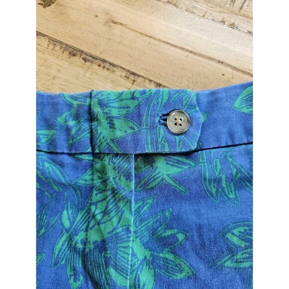 Women's J.Crew Green Blue Floral Stretch Chino Shorts Size 4 Tropical Nautical - Picture 8 of 8